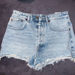 Zara high rise Jean shorts button fly